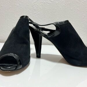 Elegant Franco Sarto Black Peep-Toe Heels